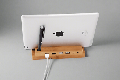 Mobile & Laptop Accessories Bamboo Docking Station With 4 USB Port eco friendly - sustainable products bougie green