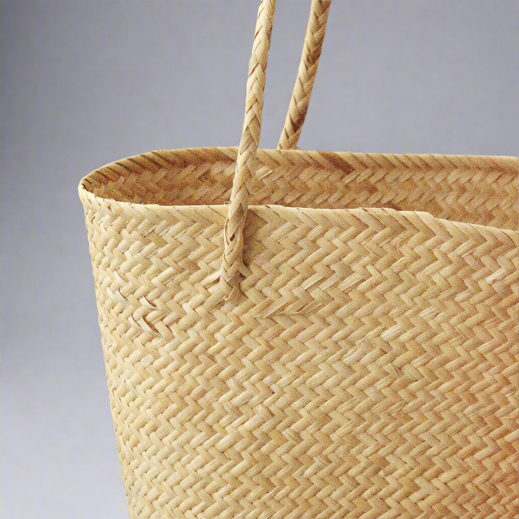 Totes & Beach Bags Borneo Love Rush - Handwoven Straw Tote Bag with eco friendly - sustainable products bougie green