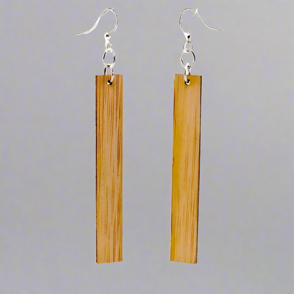 Jewelry Chic Rectangle Bamboo Earrings - Sustainable Fashion eco friendly - sustainable products bougie green