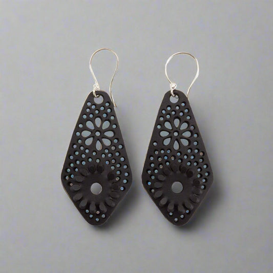 Jewelry & Watches Diamond Recycled Rubber Earrings eco friendly - sustainable products bougie green