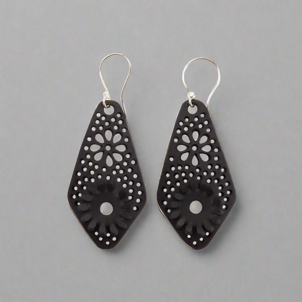 Jewelry & Watches Diamond Recycled Rubber Earrings eco friendly - sustainable products bougie green