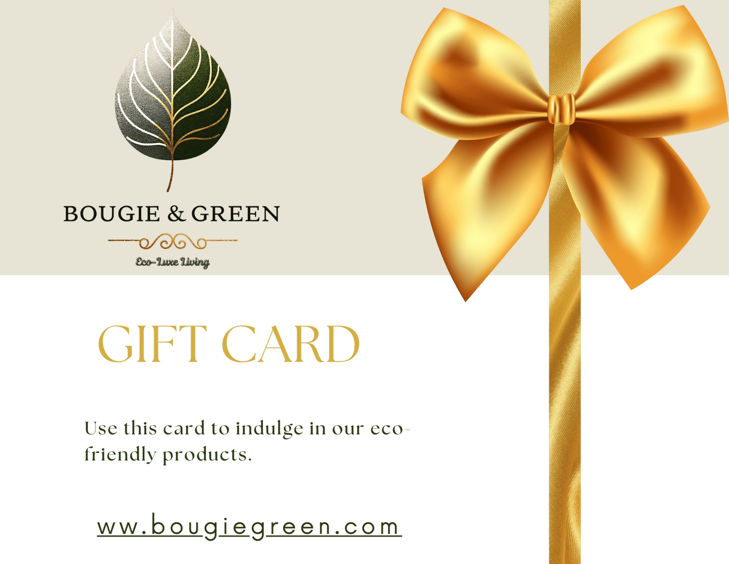 Gift Card Give the Gift of Green: Bougie & Green Gift Cards eco friendly - sustainable products bougie green