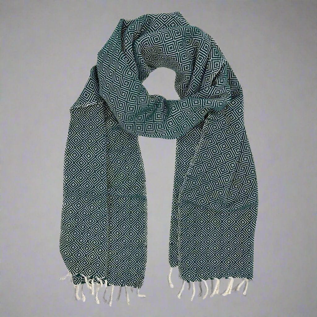 Scarves & Bandanas Handwoven 100% Organic Cotton Diamond Scarf eco friendly - sustainable products bougie green