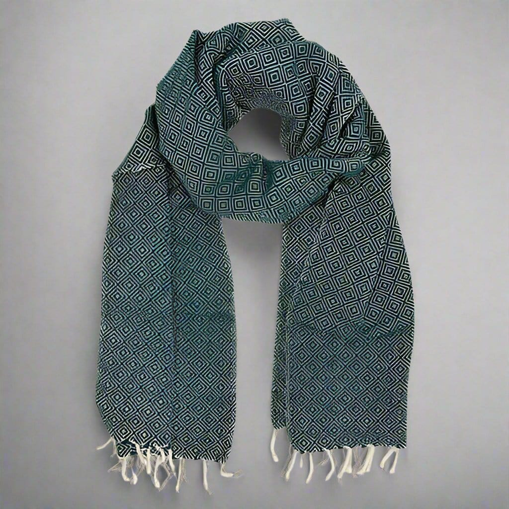 Scarves & Bandanas Handwoven 100% Organic Cotton Diamond Scarf eco friendly - sustainable products bougie green