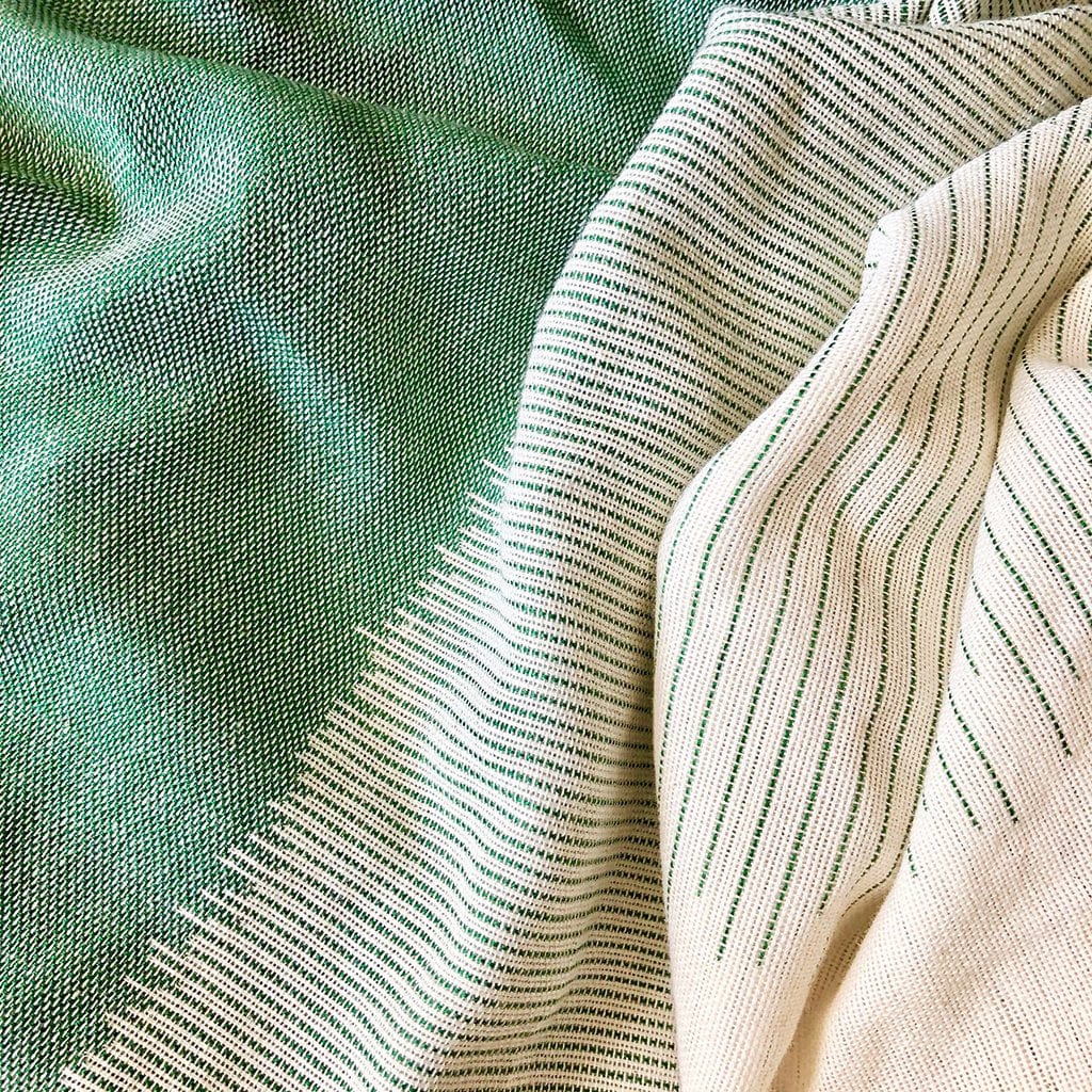 Scarves & Bandanas Handwoven Organic 100% Cotton Striped Scarf eco friendly - sustainable products bougie green