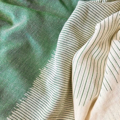 Scarves & Bandanas Handwoven Organic 100% Cotton Striped Scarf eco friendly - sustainable products bougie green