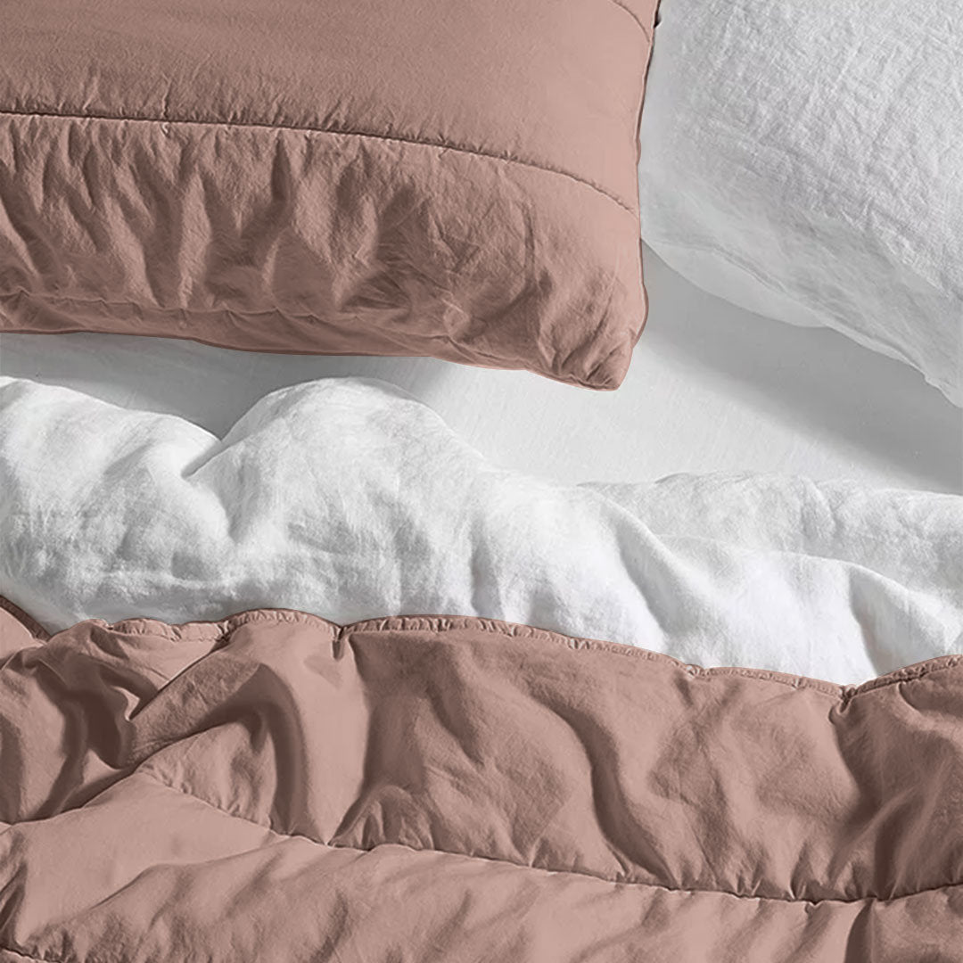 Clay Cotton Quilt Bedding Set Lightweight & Breathable Eco-Friendly