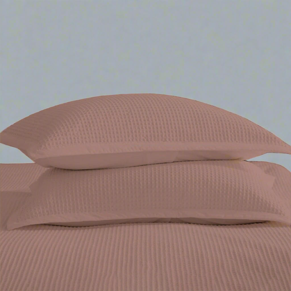 Waffle Weave Duvet Cover Set Pure Cotton, Linen, or Linen-Cotton