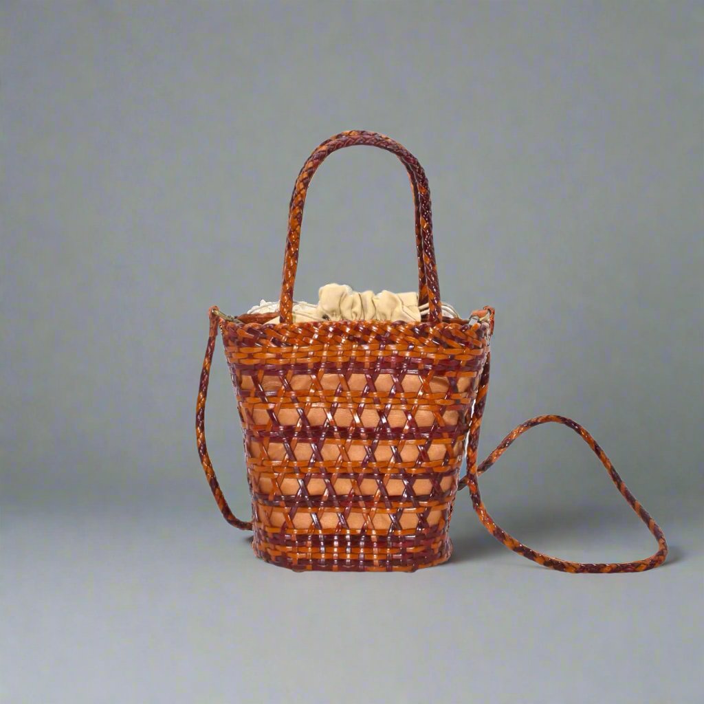 Handbags Luxurious Handcrafted Leather Basket Weaved Bag eco friendly - sustainable products bougie green