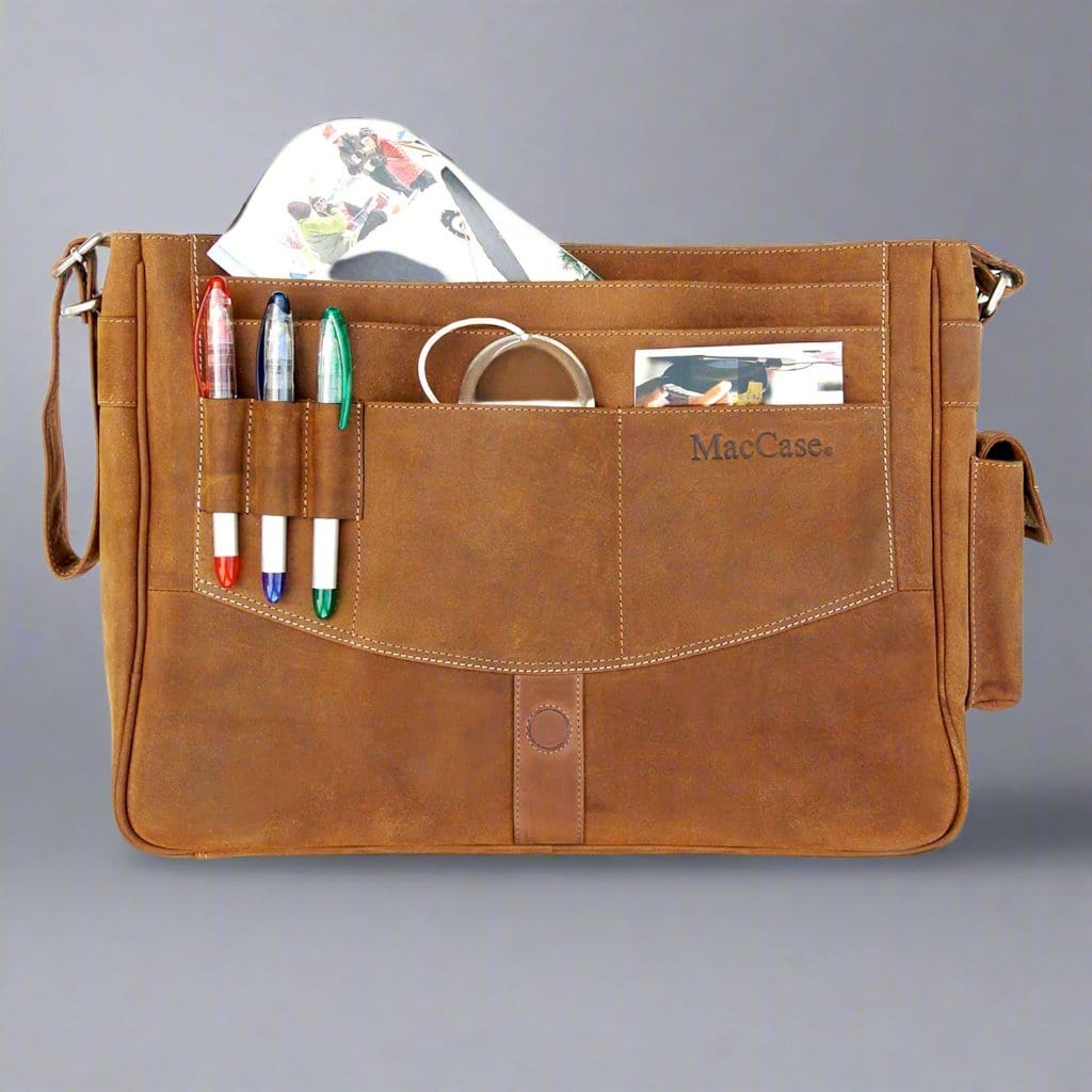 Computer MacCase Preium Leather 14" MacBook Pro Messenger Bag Set eco friendly - sustainable products bougie green