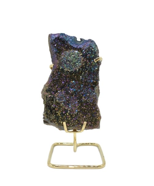 Home Metalized Amethyst Cluster on Wire Stand eco friendly - sustainable products bougie green