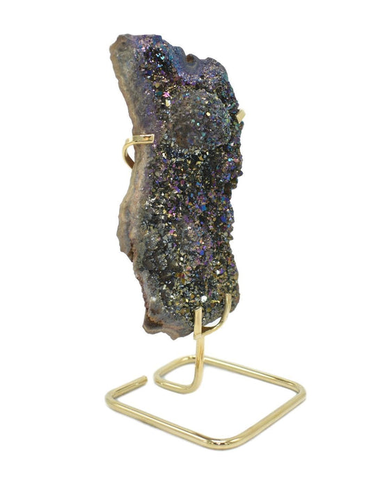 Home Metalized Amethyst Cluster on Wire Stand eco friendly - sustainable products bougie green