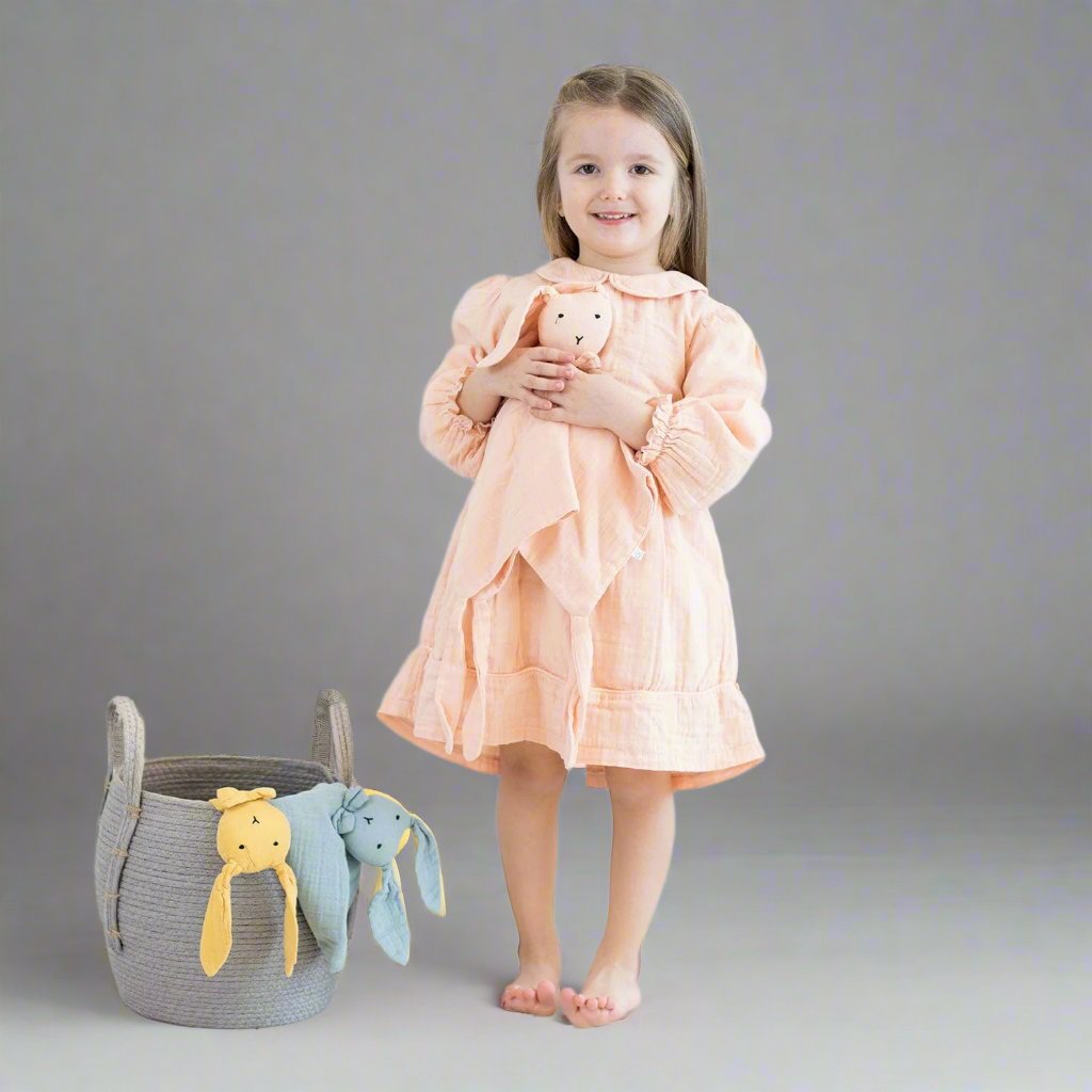 Kids OrganicEra Organic Muslin Peter Pan Collar Dress, Salmon eco friendly - sustainable products bougie green