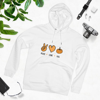 Hoodie "Peace Love Fall" Hoodie eco friendly - sustainable products bougie green