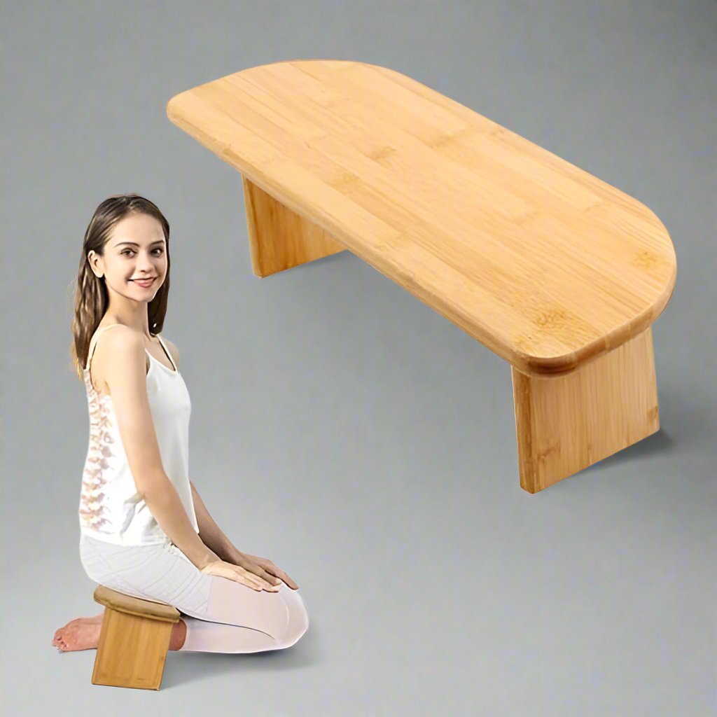 Home Portable Natural Wood Folding Bench Meditation Kneeling Stool eco friendly - sustainable products bougie green