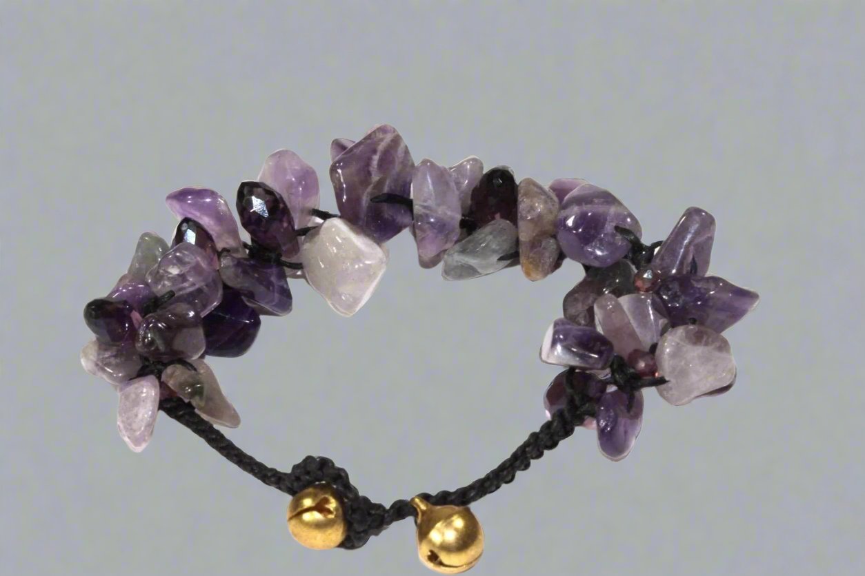 Jewlery Raw Amethyst Stone Bracelet: Calming, Protective, and Stylish eco friendly - sustainable products bougie green