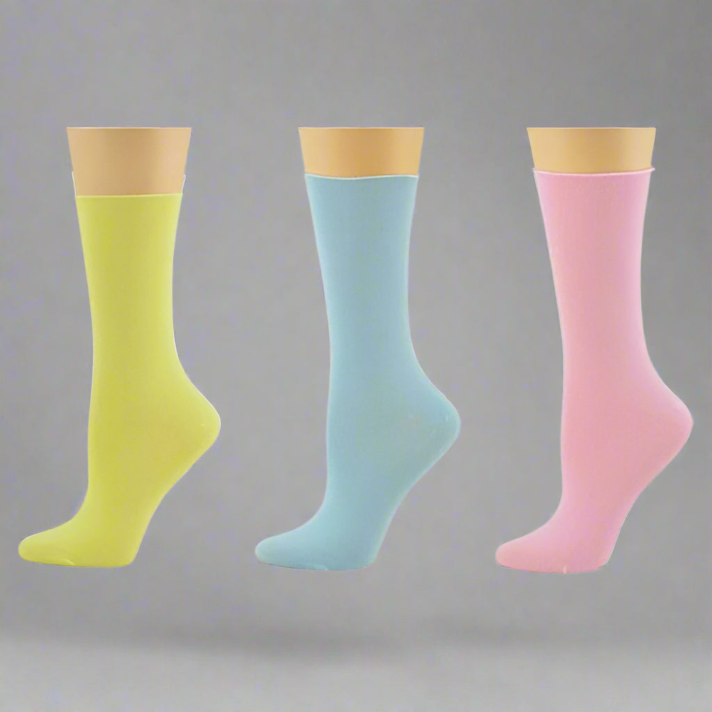 Socks Rayon from Bamboo Roll Top Mid-Calf Crew Socks 3 Pair Pack eco friendly - sustainable products bougie green