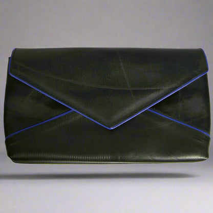 Accessories Recycled Tire Tube Clutch Handbag with Leather Trim eco friendly - sustainable products bougie green