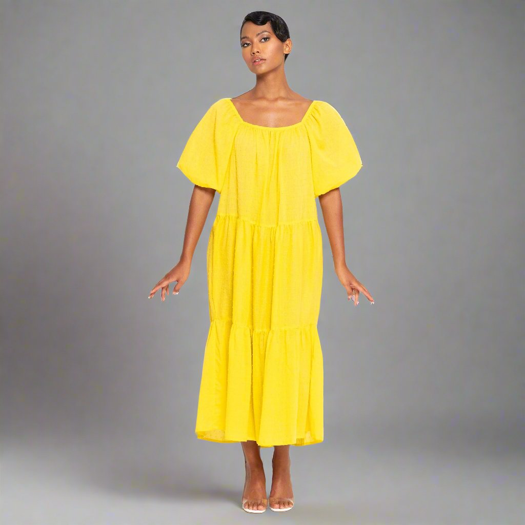 Women's Clothing Cotton Dress, in Sunflower Yellow eco friendly - sustainable products bougie green