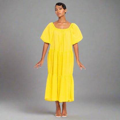 Women's Clothing Cotton Dress, in Sunflower Yellow eco friendly - sustainable products bougie green