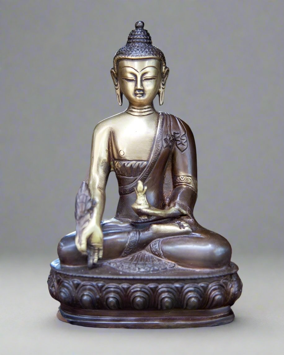 Home Serene Two-Tone Brass Buddha Sculpture for Yoga & Meditation eco friendly - sustainable products bougie green