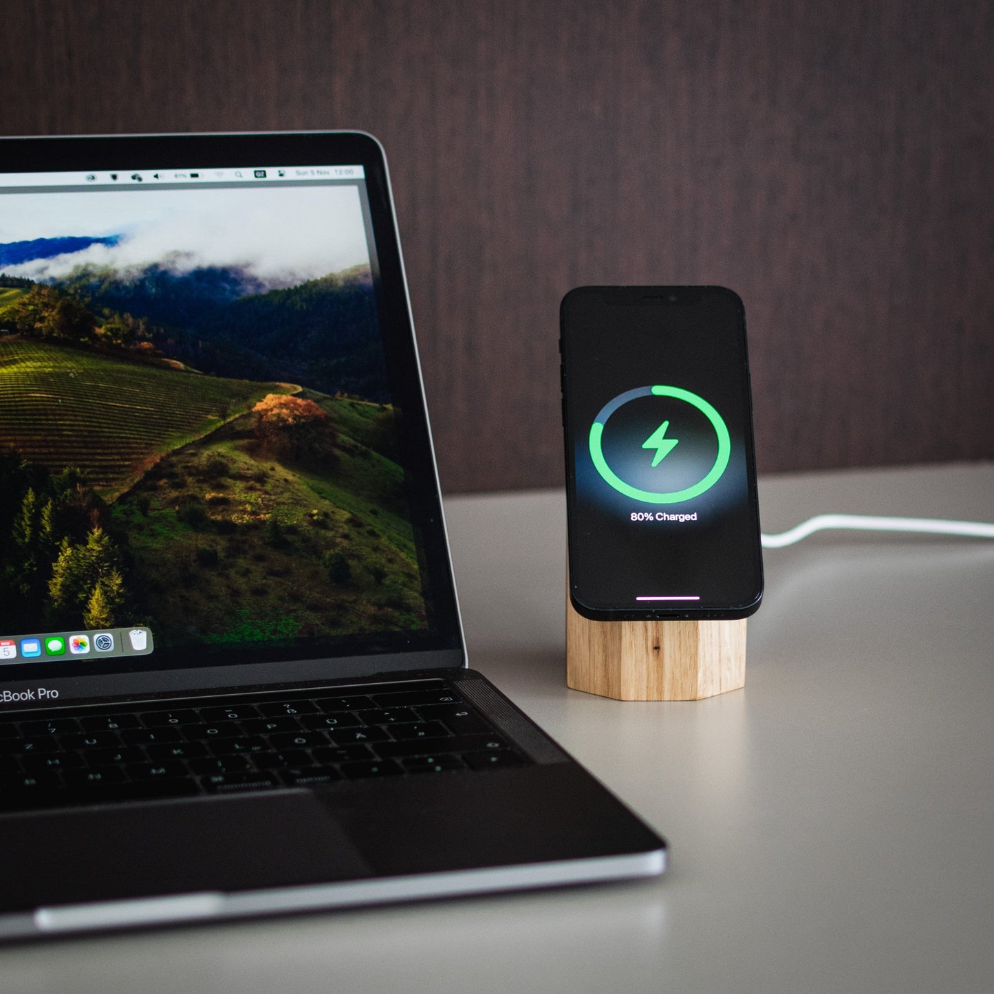 Mobile & Laptop Accessories Sleek Wooden MagSafe Wireless Charger eco friendly - sustainable products bougie green