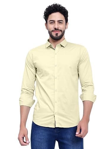 Men's Clothing Solid Regular Fit Cotton Casual Shirt with Spread Collar & Full eco friendly - sustainable products bougie green