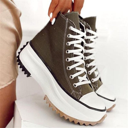 Women Stylish and Sustainable: Viscose High-Top Platform Sneakers eco friendly - sustainable products bougie green