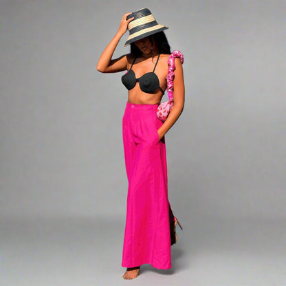 Women's Clothing  Wide-leg Pants In Hot Pink eco friendly - sustainable products bougie green