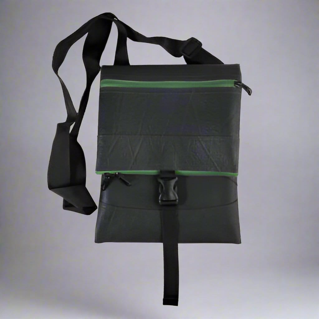 Jewelry & Watches Upcycled Rubber Crossbody Bag - Unique and Sustainable eco friendly - sustainable products bougie green